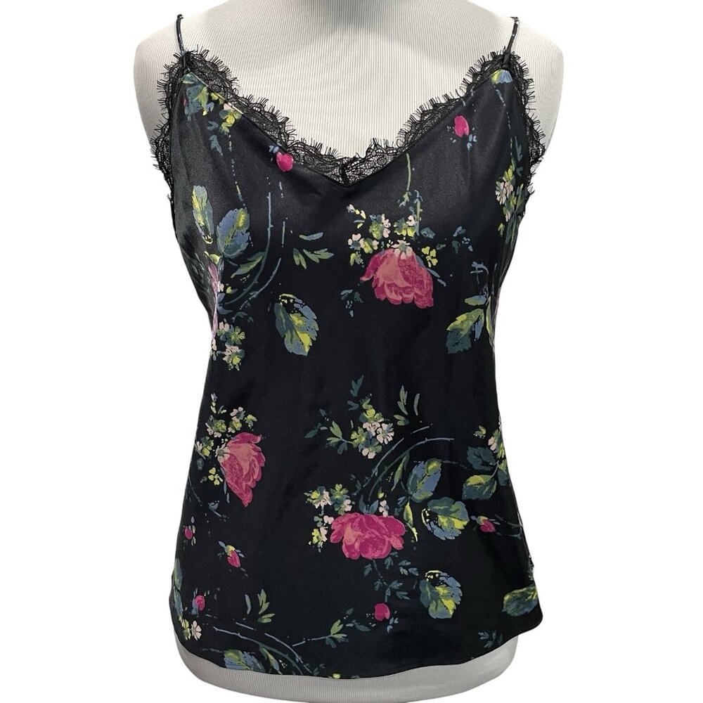 Victorias Secret Babydoll Top Womens S Dark Floral Sheer Lace Lingerie Y2K Goth